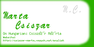 marta csiszar business card